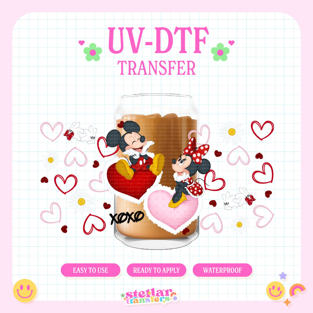 XOXO MOUSE COUPLE - 16 OZ UV DTF