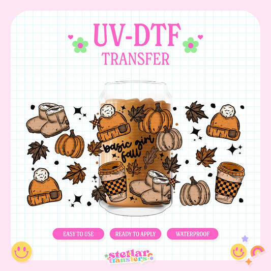 BASIC GIRL FALL - 16 OZ UV DTF