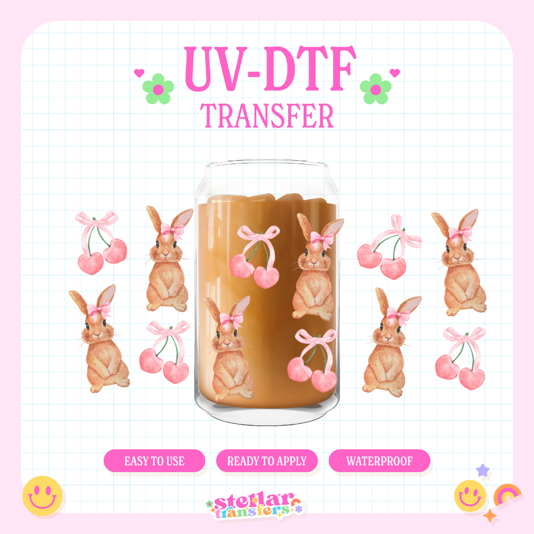 PINK BUNNY COQUETTE - 16 OZ UV DTF