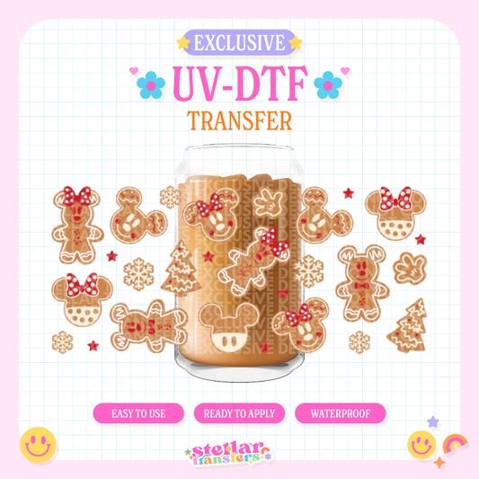 MOUSE GINGERBREAD COOKIES - 16 OZ UV DTF