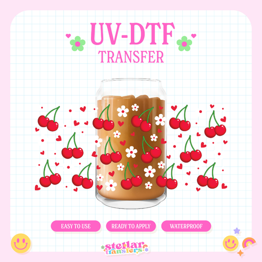 RED CHERRIES - 16 OZ UV DTF