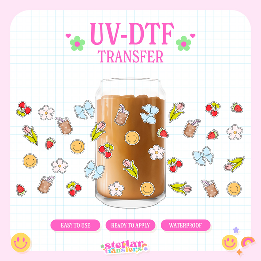 GIRLY SPRING DOODLES - 16 OZ UV DTF