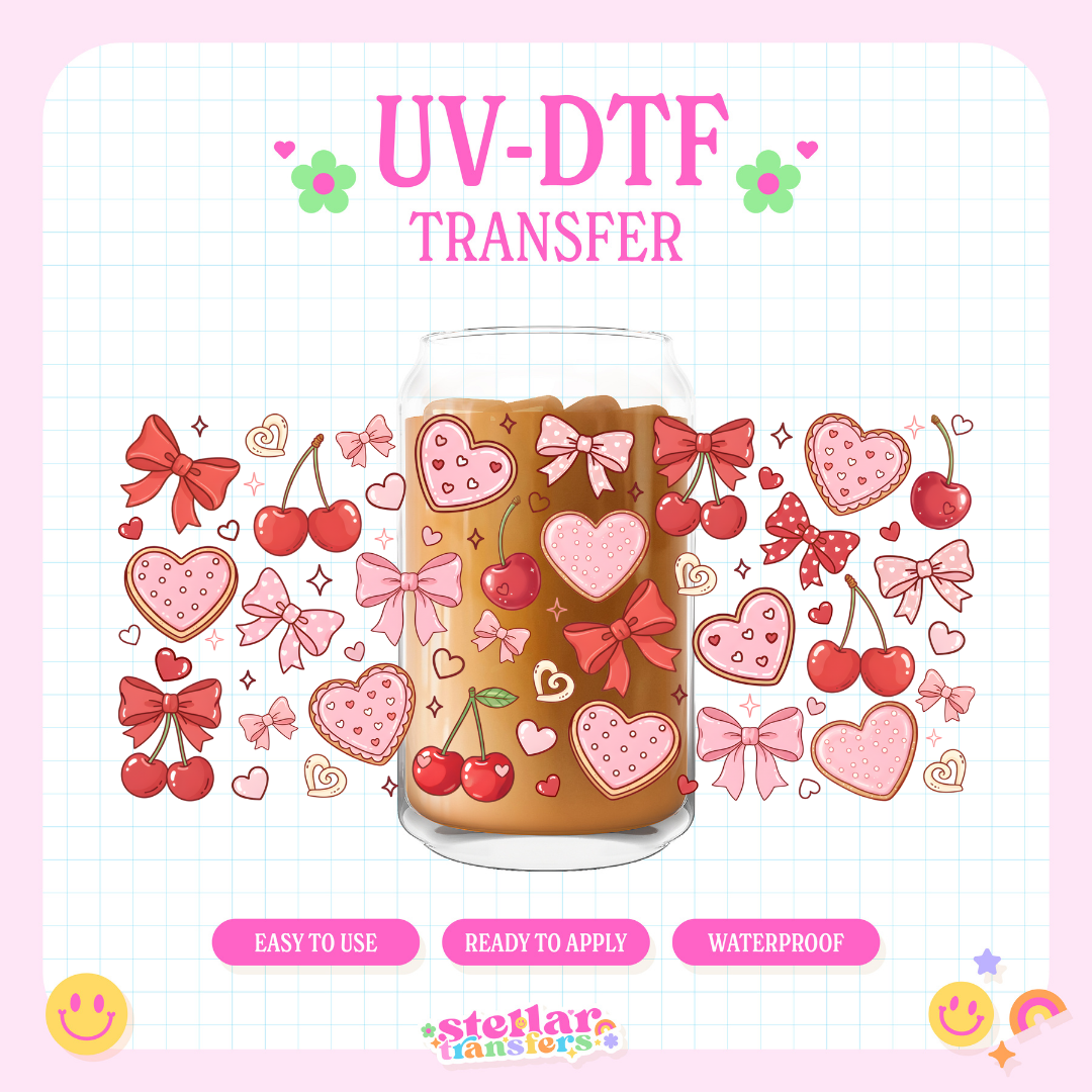 VDAY CHERRY BOW - 16 OZ UV DTF