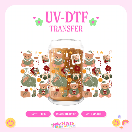 COTTAGECORE CHRISTMAS TEDDY - 16 OZ UV DTF