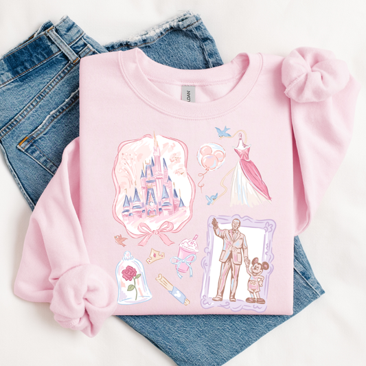 SPRING PINK CASTLE - CLEAR FILM SCREEN PRINT