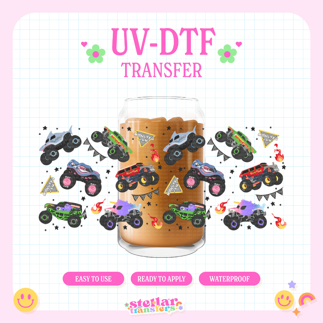 JAM MONSTER TRUCKS - 16 OZ UV DTF