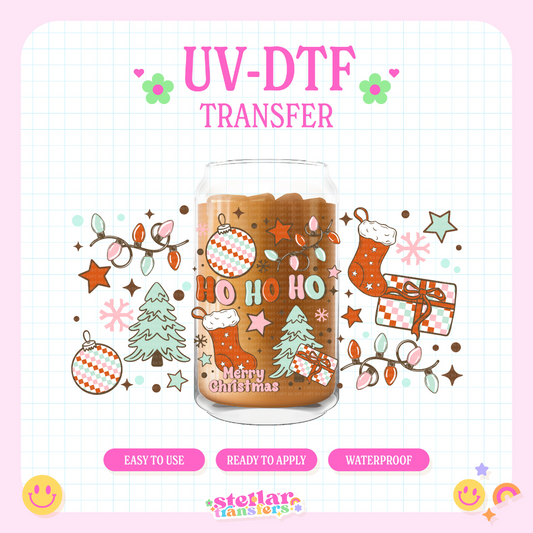 HOHOHO MERRY CHRISTMAS - 16 OZ UV DTF