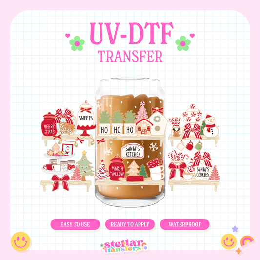SANTAS CHRISTMAS KITCHEN - 16 OZ UV DTF
