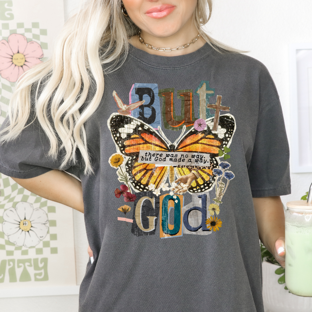 BUT GOD - CLEAR FILM SCREEN PRINT