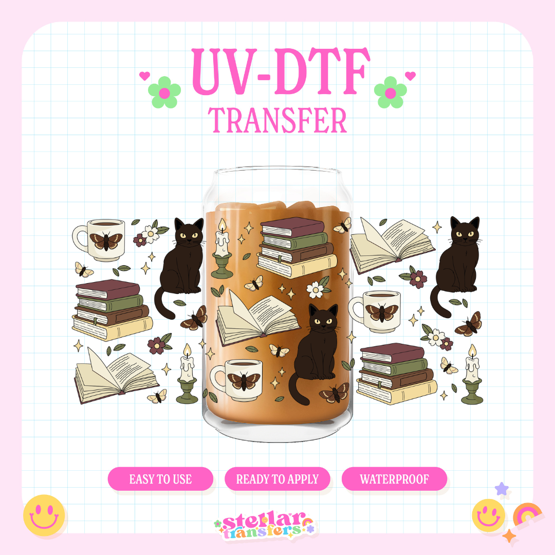 CATS AND BOOKS - 16 OZ UV DTF