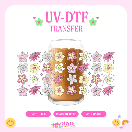 SUMMER FLOWERS - 16 OZ UV DTF