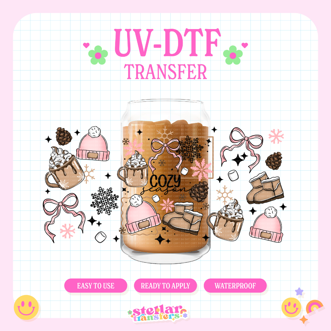 PINK COZY SEASON - 16 OZ UV DTF