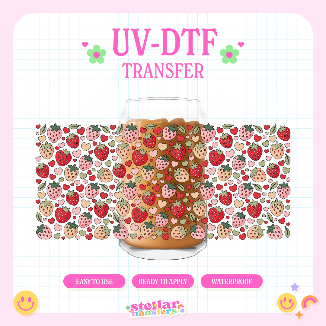 STRAWBERRY LOVE - 16 OZ UV DTF