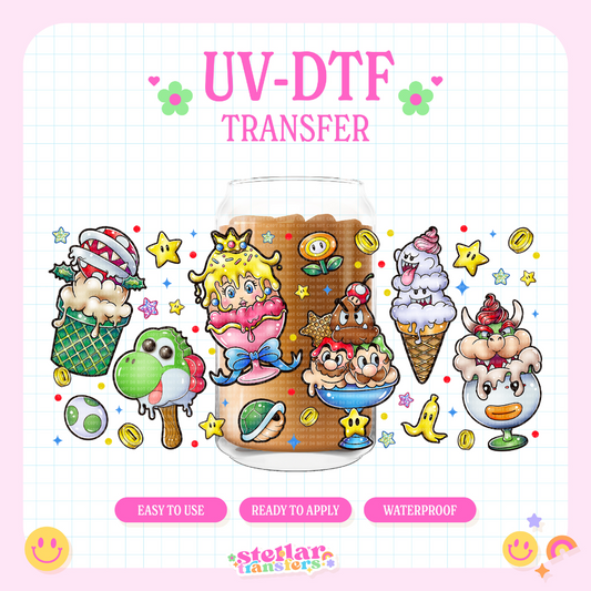 MARIO ICE CREAM - 16 OZ UV DTF