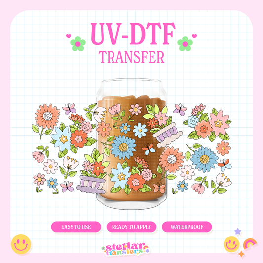 FLOWERS SPRING - 16 OZ UV DTF