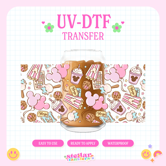 PINK MAGIC PARK SNACKS - 16 OZ UV DTF