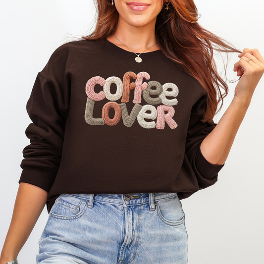 COFFEE LOVER FAUX YARN - CLEAR FILM SCREEN PRINT