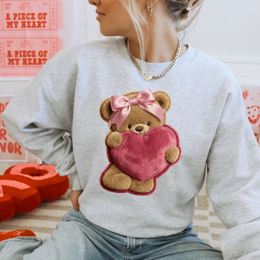 VALENTINES TEDDY BEAR - CLEAR FILM SCREEN PRINT