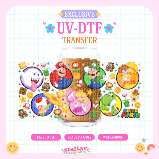 MARIO GAME EXCLUSIVE - 16 OZ UV DTF