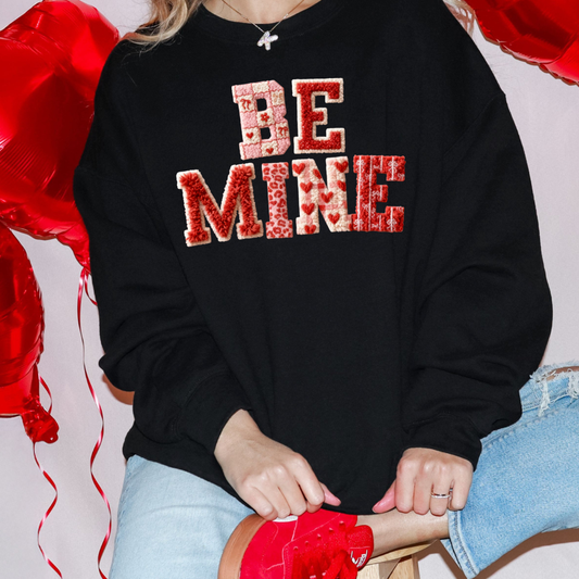 BE MINE FAUX YARN - CLEAR FILM SCREEN PRINT