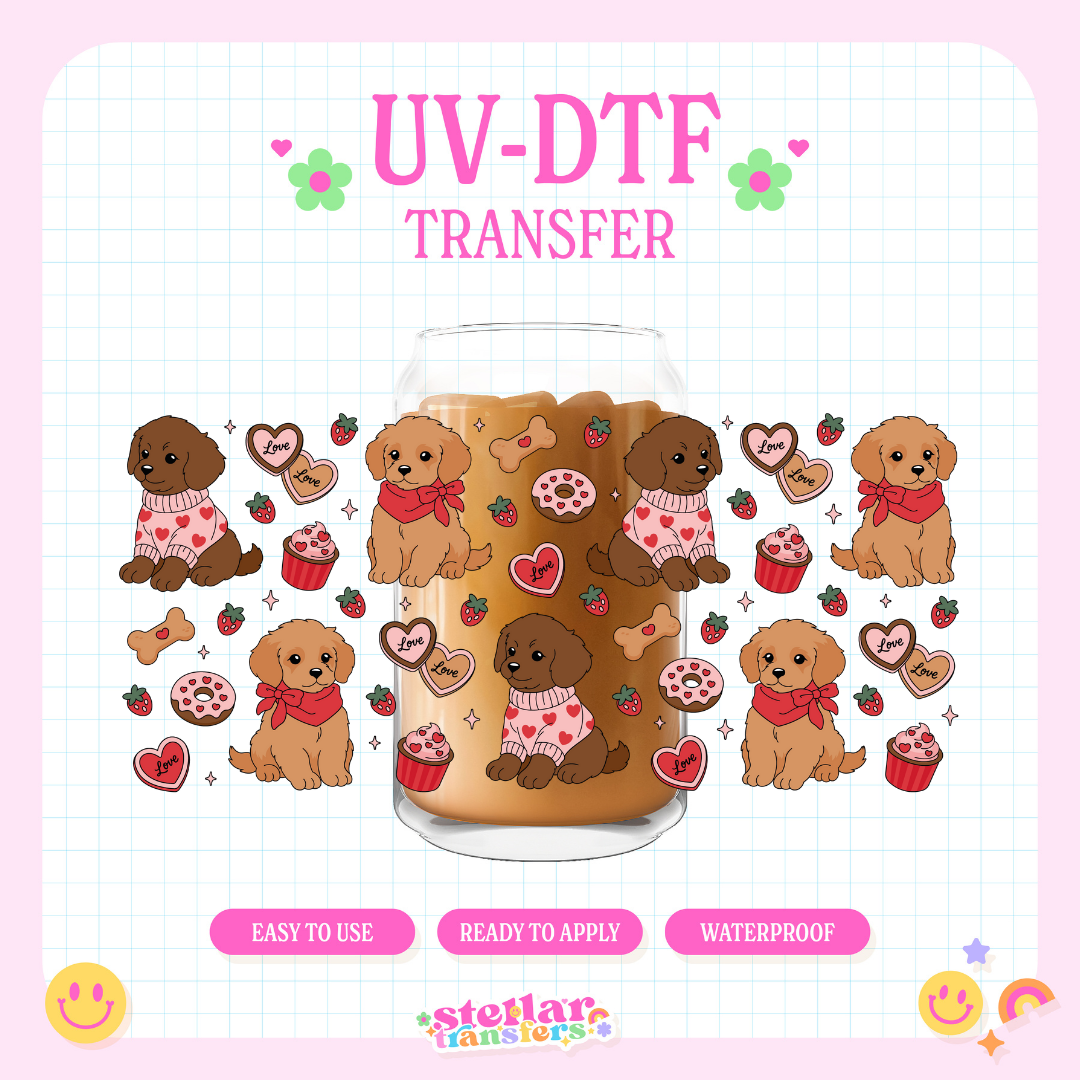 LOVE PUPPIES - 16 OZ UV DTF