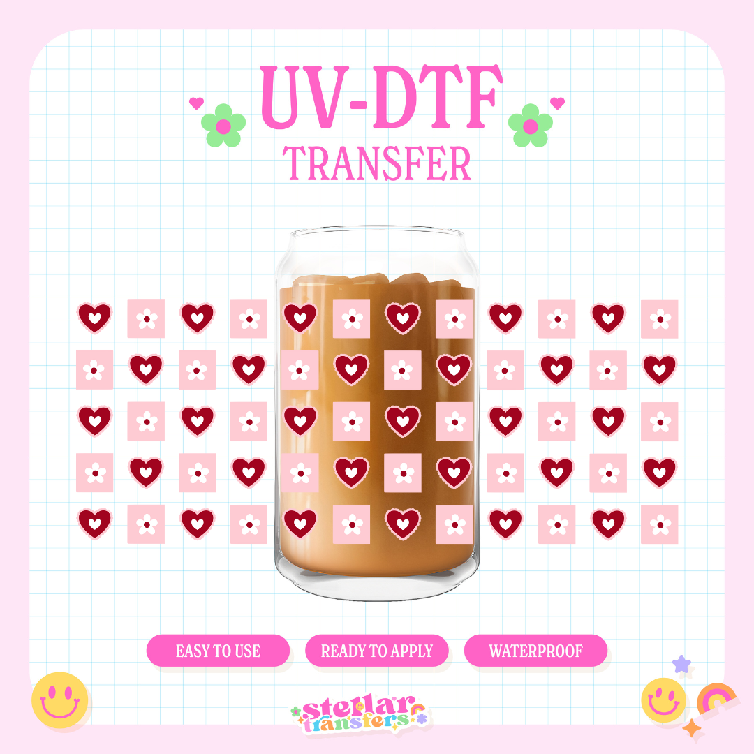 HEARTS AND FLOWERS - 16 OZ UV DTF