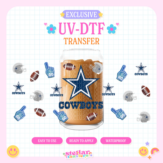 COWBY FOOTBALL EXCLUSIVE - 16 OZ UV DTF