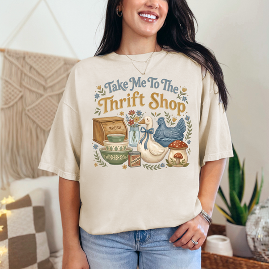 TAKE ME TO THE THRIFT SHOP - CLEAR FILM SCREEN PRINT