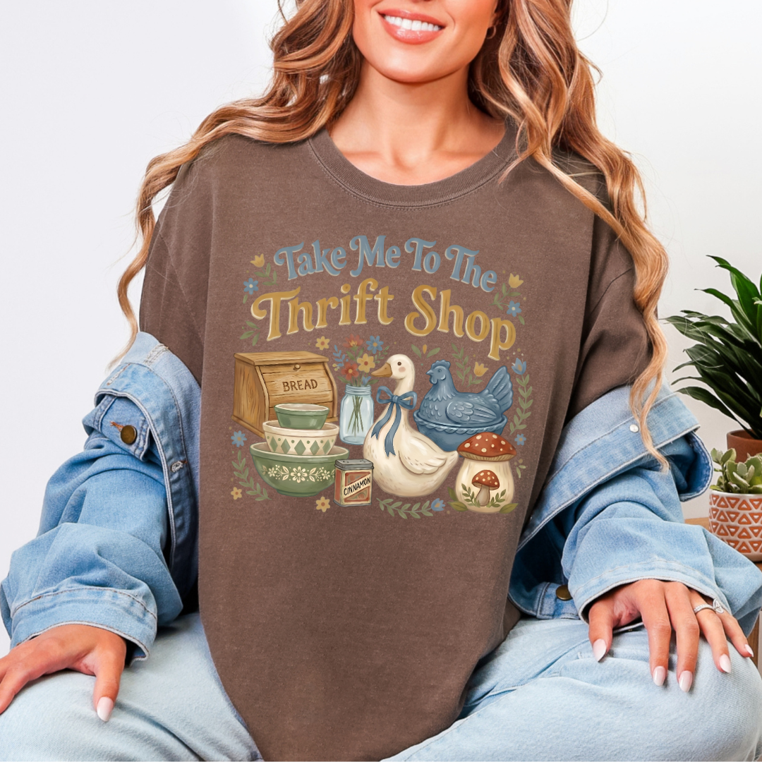 TAKE ME TO THE THRIFT SHOP - CLEAR FILM SCREEN PRINT