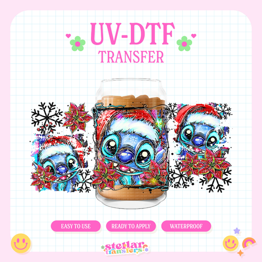 XMAS BLUE ALIEN - 16 OZ UV DTF