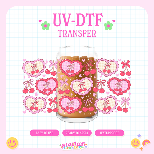 CHERRIES BOWS - 16 OZ UV DTF