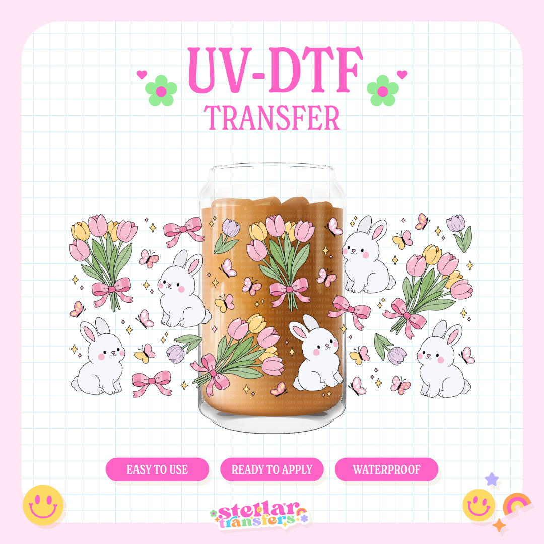 TULIPS BUNNY - 16 OZ UV DTF