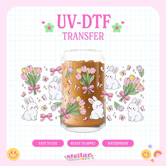 TULIPS BUNNY - 16 OZ UV DTF