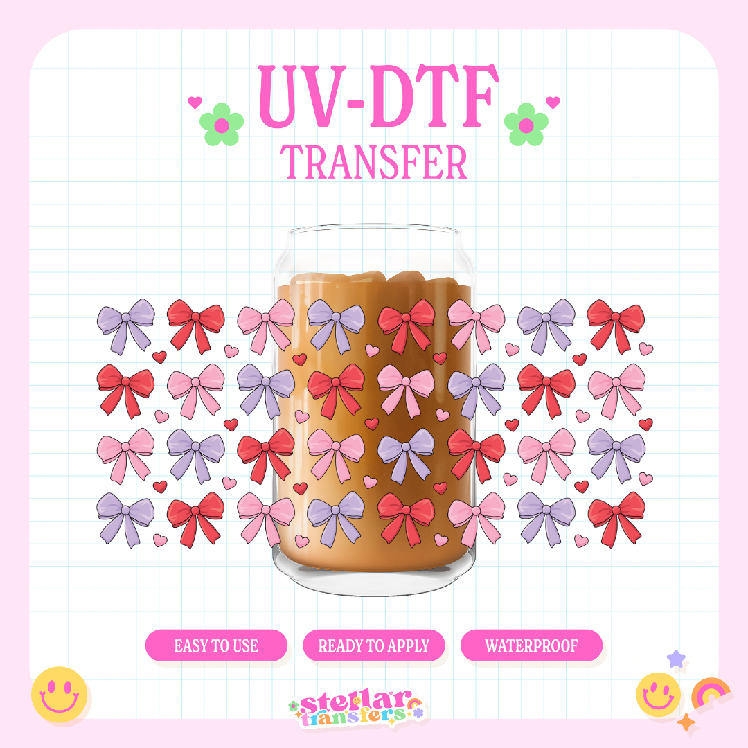 V-DAY BOWS - 16 OZ UV DTF