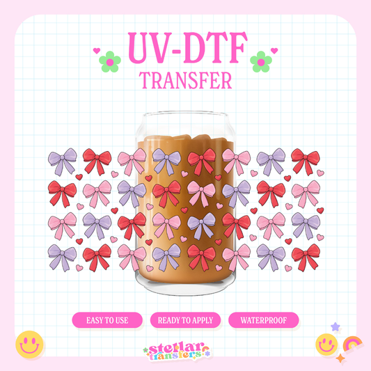 V-DAY BOWS - 16 OZ UV DTF