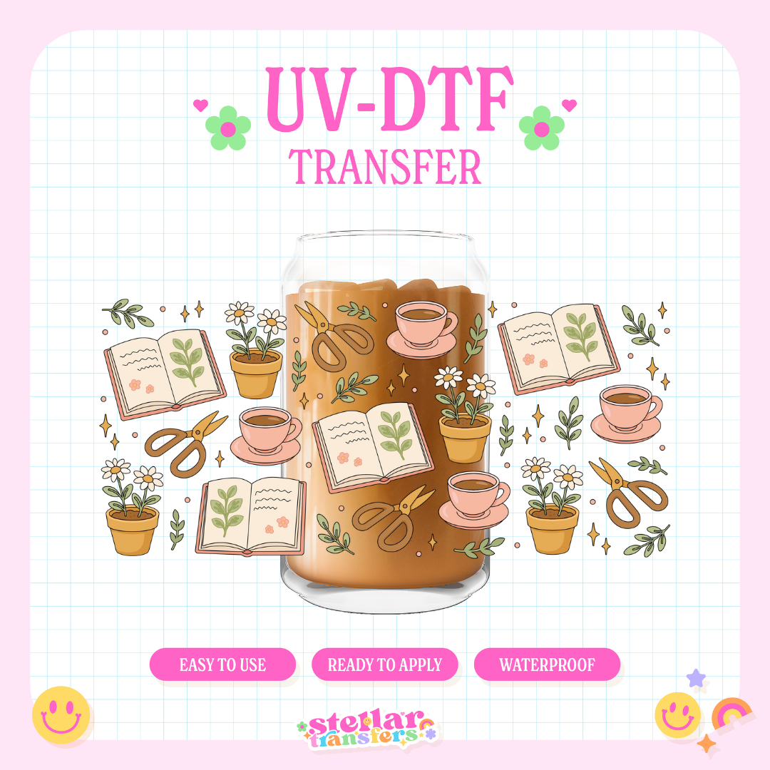 CUTE GARDEN BOOKS - 16 OZ UV DTF
