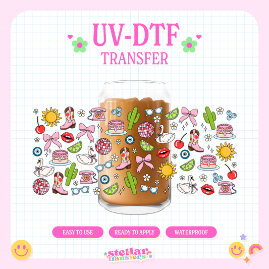 CUTE GIRL DOODLES - 16 OZ UV DTF