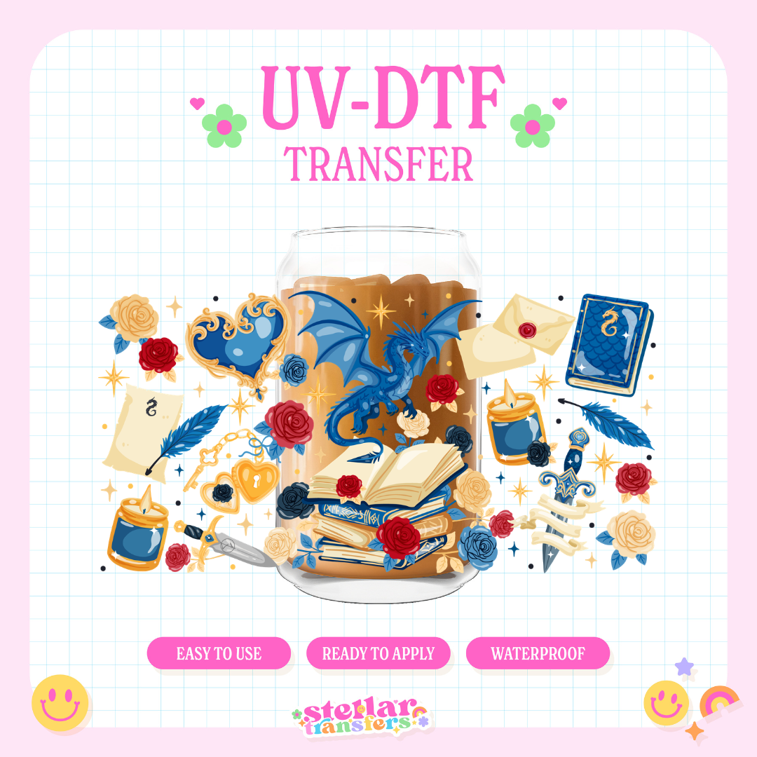 BLUE DRAGON BOOK - 16 OZ UV DTF