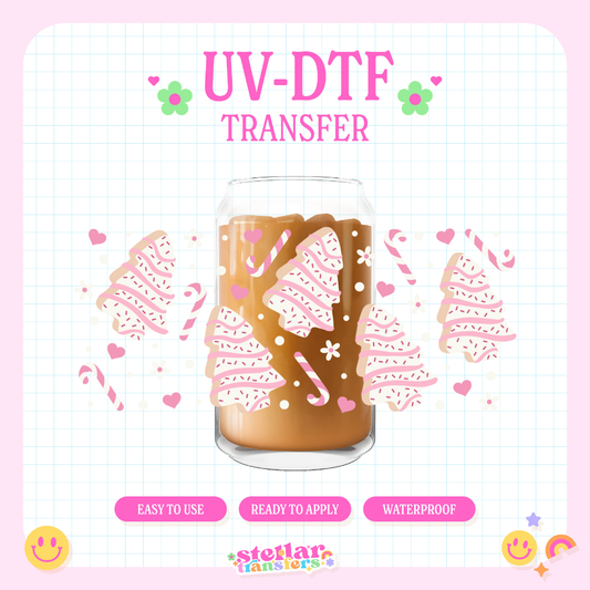 PINK TREE CAKES - 16 OZ UV DTF