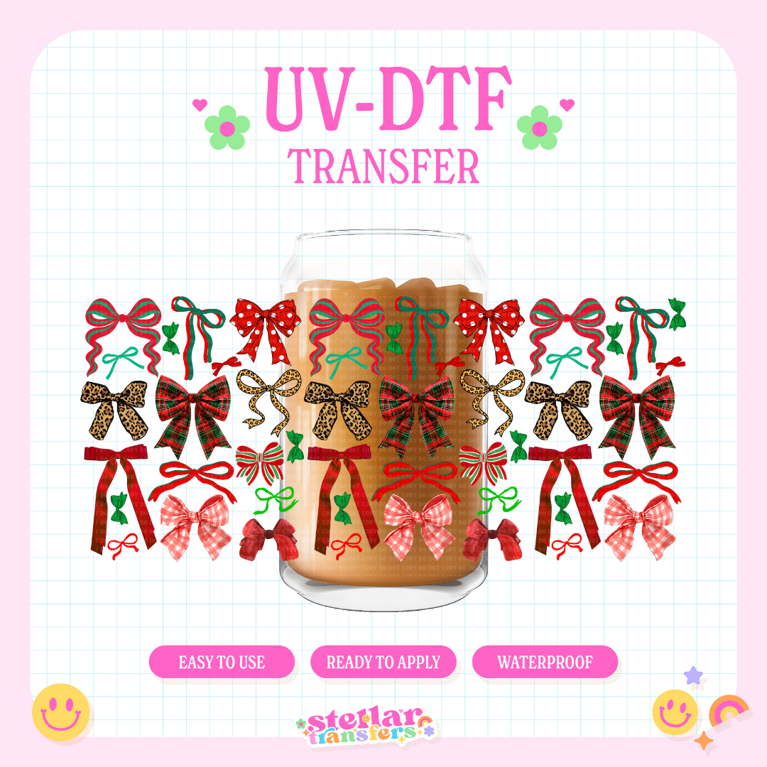 HOLIDAY CUTE BOWS - 16 OZ UV DTF