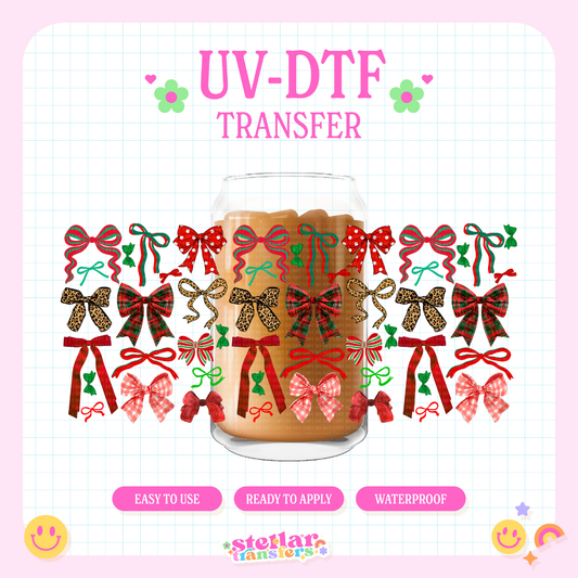 HOLIDAY CUTE BOWS - 16 OZ UV DTF