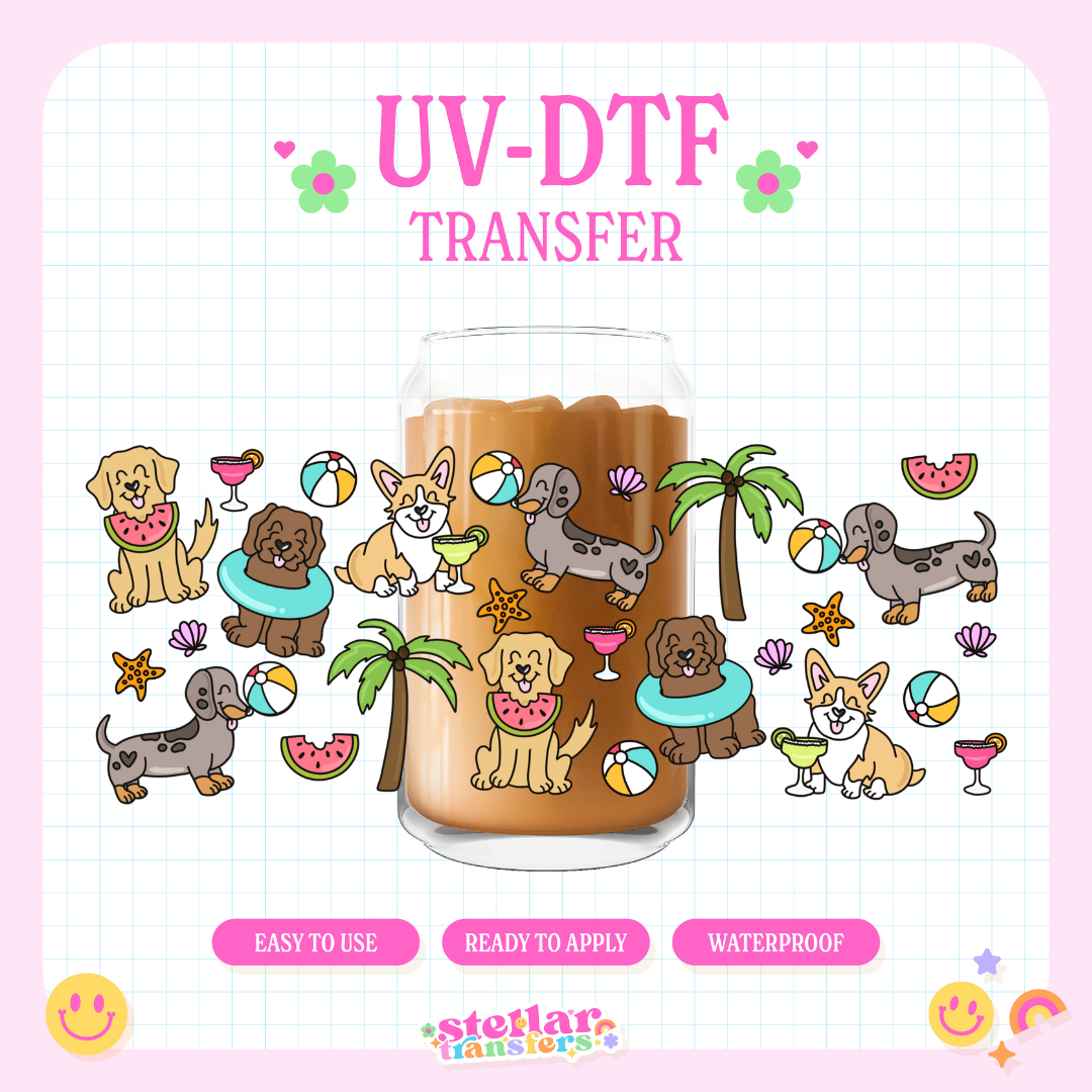 SUMMER PUPS - 16 OZ UV DTF