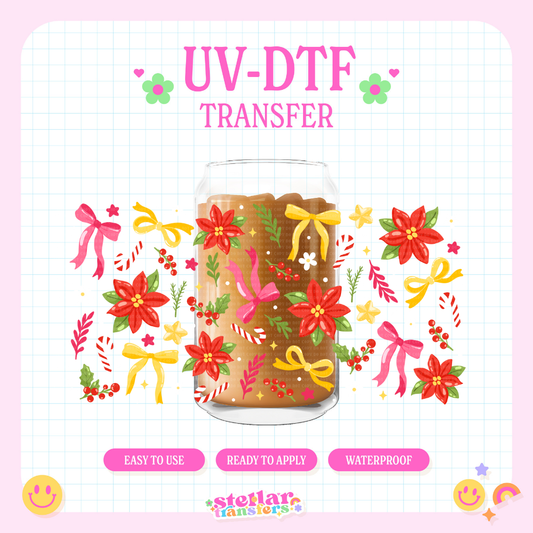 CHRISTMAS COQUETTE BOWS - 16 OZ UV DTF