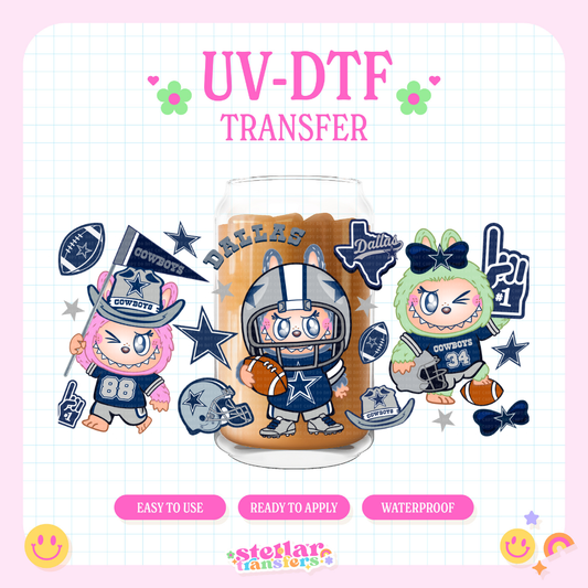 DAL FOOTBALL BUBU - 16 OZ UV DTF