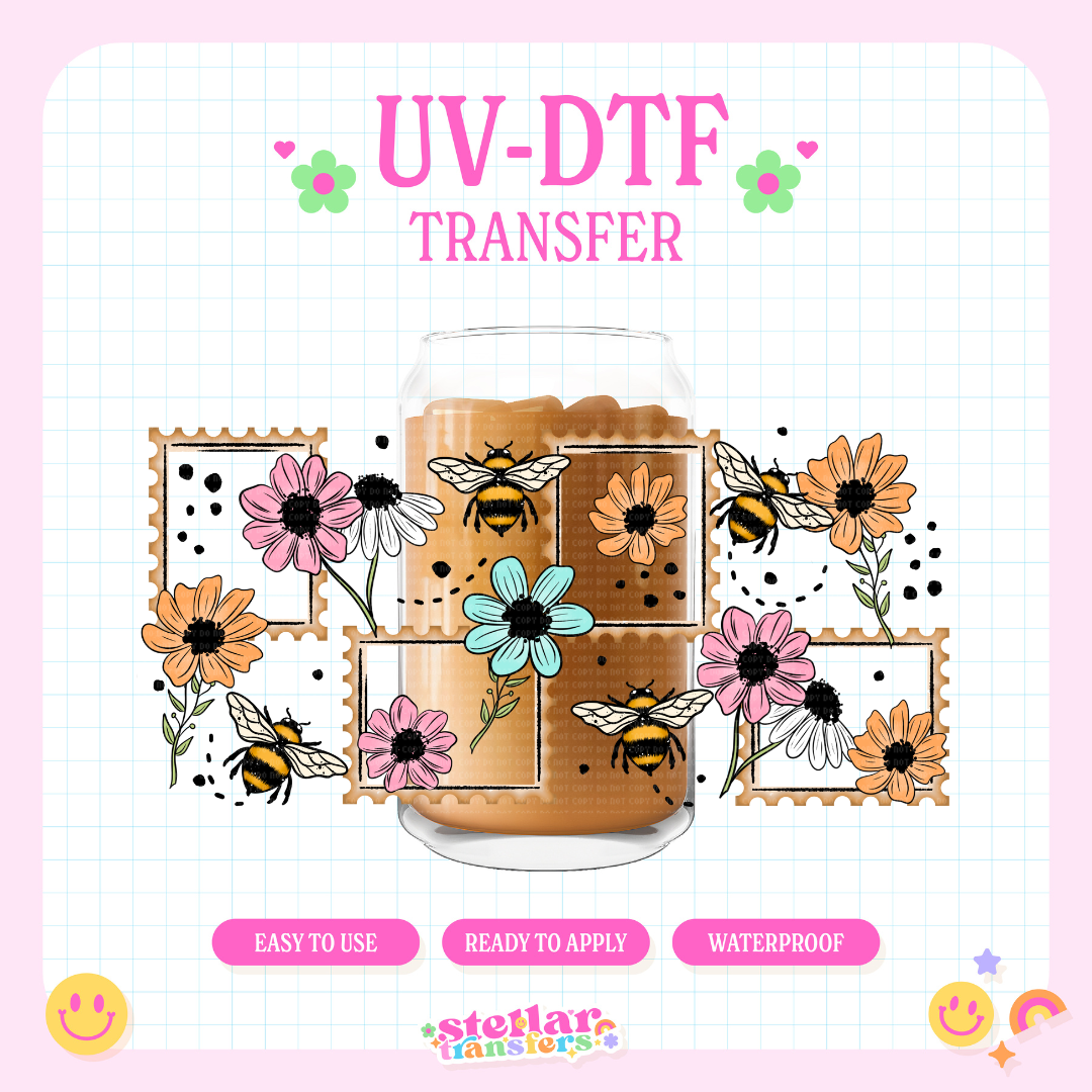 SPRING BEES - 16 OZ UV DTF