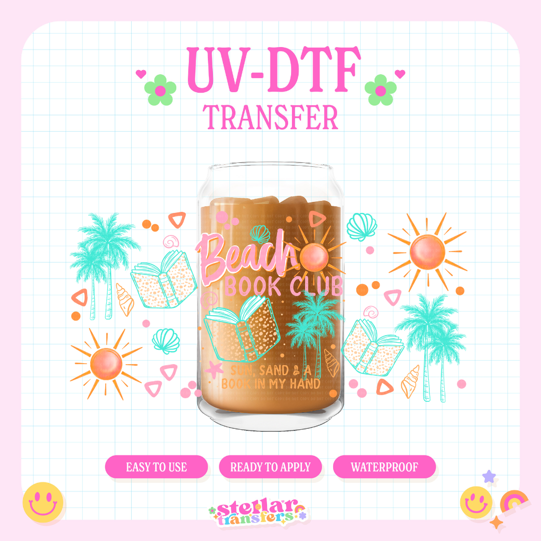 BEACH BOOK CLUB - 16 OZ UV DTF