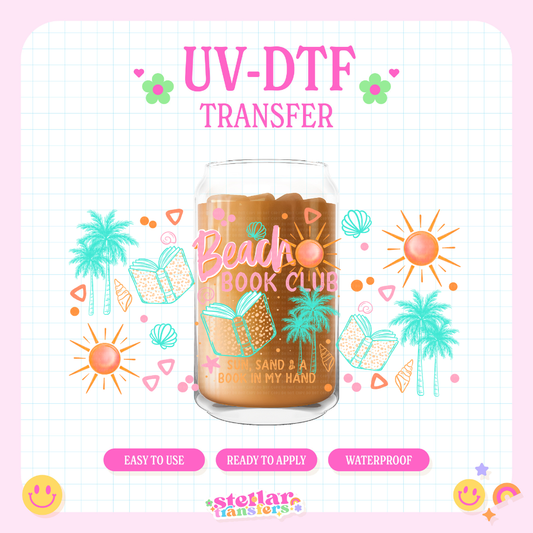 BEACH BOOK CLUB - 16 OZ UV DTF