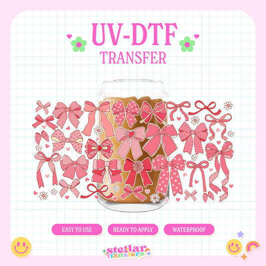 COQUETTE VALENTINE BOWS - 16 OZ UV DTF