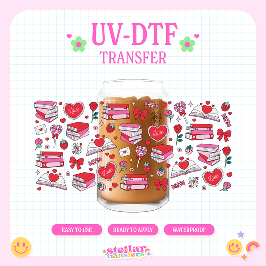 LOVE BOOKS - 16 OZ UV DTF