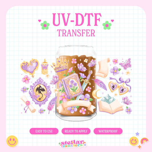 PURPLE FANTASY BOOK - 16 OZ UV DTF